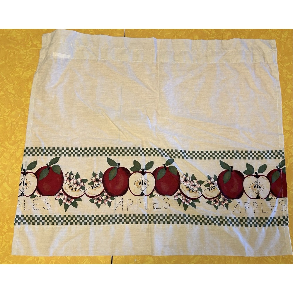 VTG Apples Kitchen Curtain Panels Set 90s Y2K Grandmacore Cottagecore Country